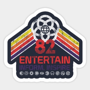 Epcot Center 1982 Vintage Pavilion Logo - Entertain, Inform, Inspire - Retrocot Sticker